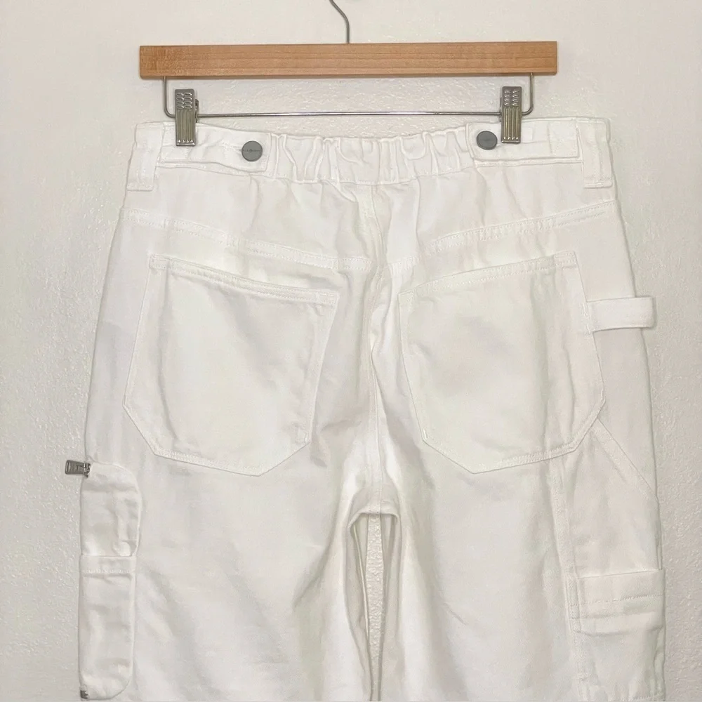 AllSaints Florence Cargo Jogger Pants Organic Twill Cotton Chalk White 8